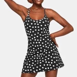 Outdoor Voices Black and White Polka Dot Dress